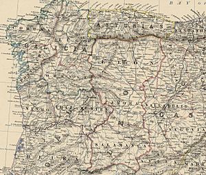 Archivo:Spain & Portugal 1864 Keith Johnston (detalle noroeste)