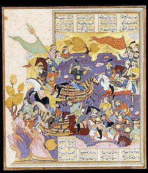 Archivo:The battle between kusrau parvis and Bhram Chubineh