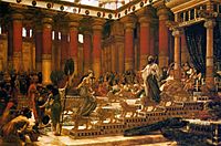 Archivo:'The Visit of the Queen of Sheba to King Solomon', oil on canvas painting by Edward Poynter, 1890, Art Gallery of New South Wales