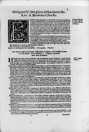 Archivo:Guzmán de Leganés, Diego Felipe de – Libro delle gride, bandi, et ordini fatti, e publicati nella citta, e Stato di Milano, 1645 – BEIC 15108984