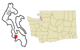 Island County Washington Incorporated and Unincorporated areas Freeland Highlighted.svg