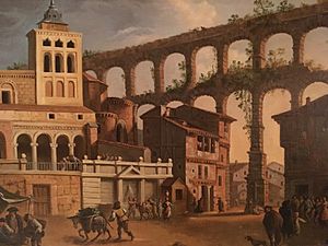 Archivo:José María Avrial y Flores Vista de la plaza in Segovia