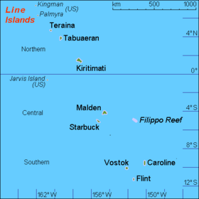 Mapa de las  islas de la Línea