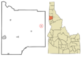 Latah County Idaho Incorporated and Unincorporated areas Bovill Highlighted