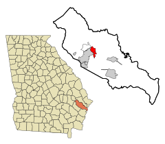 Liberty County Georgia Incorporated and Unincorporated areas Flemington Highlighted.svg