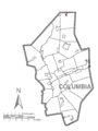 Map of Jamison City, Columbia County, Pennsylvania Highlighted