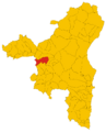 Map of comune of Olzai (province of Nuoro, region Sardinia, Italy) - 2016