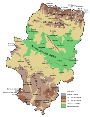 Archivo:Mapa de relieve de Aragón