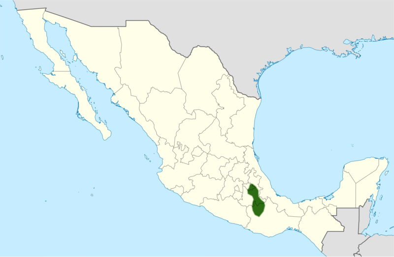 Opuntia huajuapensis range map