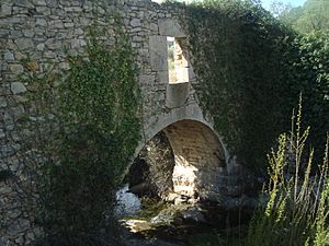 Archivo:Puente medieval sobre el barranco del Molinar (Xert, Castellón)