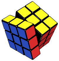 Rubik's cube almost solved.svg