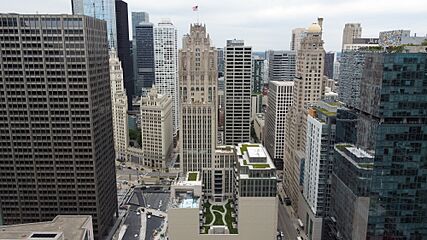 Tribune Tower Aerial 2021