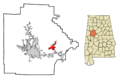 Tuscaloosa County Alabama Incorporated and Unincorporated areas Brookwood Highlighted