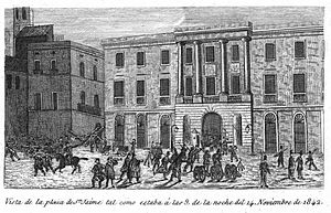 Archivo:Vista de la plaza de san jaime el 14 de noviembre de 1842