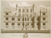 Archivo:Wollaton Hall late 18th century print by M A Rooker after a drawing by Thomas Sandby