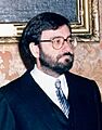 (Narcís Serra) Felipe González y el ministro de Defensa durante la conmemoración de la Pascua Militar (cropped)