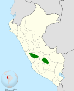 Distribución geográfica del canastero de Junín.