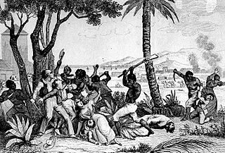 Archivo:Incendie de la Plaine du Cap. Massacre des Blancs par les esclaves noirs révoltés. France militaire. Martinet et Masson