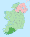 Island of Ireland location map Cork