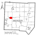 Map of Clark, Mercer County, Pennsylvania Highlighted