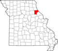 Map of Missouri highlighting Ralls County