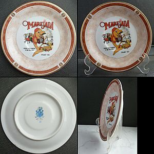 Archivo:Marejada suvenire plate maden by Germer porcelane fabric in Brasil Fiesta in Itajai Brasil