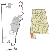 Mobile County Alabama Incorporated and Unincorporated areas Mount Vernon Highlighted.svg