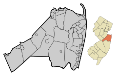 Monmouth County New Jersey Incorporated and Unincorporated areas Fairview Highlighted.svg