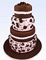 Retro cake pink and chocolate