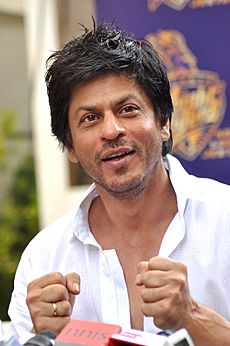 Archivo:Shahrukh interacts with media after KKR's maiden IPL title