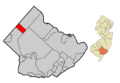 Atlantic County New Jersey Incorporated and Unincorporated areas Folsom Highlighted
