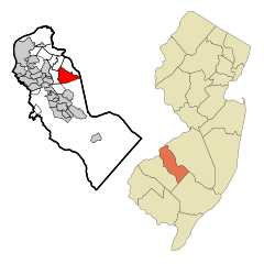 Camden County New Jersey Incorporated and Unincorporated areas Springdale Highlighted.svg