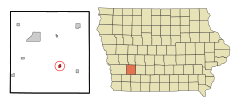 Cass County Iowa Incorporated and Unincorporated areas Cumberland Highlighted.svg