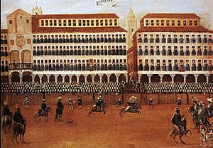 Archivo:Corrida de toros en la Plaza Mayor de Valladolid (1656)