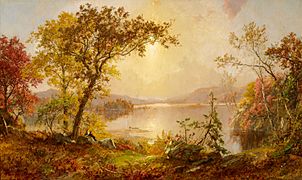 Greenwood Lake Autumn on the Hudson-Jasper Francis Cropsey-1875