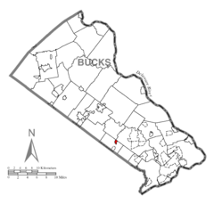 Map of Ivyland, Bucks County, Pennsylvania Highlighted.png