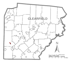 Map of Mahaffey, Clearfield County, Pennsylvania Highlighted.png