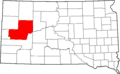 Map of South Dakota highlighting Meade County