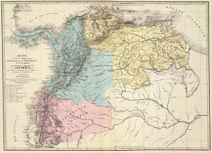 Archivo:Mapa de Venezuela, N. Granada y Quito, 1821