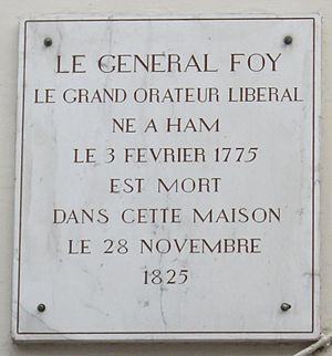 Archivo:Plaque Général Foy, 62 rue de la Chaussée-d'Antin, Paris 9