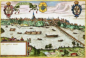 Archivo:View of Warsaw near the end of the 16th century