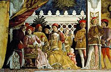 Archivo:Andrea Mantegna - The Court of Mantua - detail