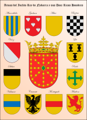 Archivo:Armas del rey de Navarra y sus doce linajes de ricos hombres