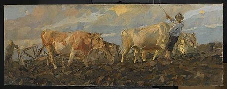 Brooklyn Museum - Oxen Plowing - Ettore Tito - overall