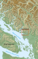 Carte localisation de la baie Burrard