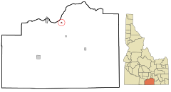Cassia County Idaho Incorporated and Unincorporated areas Declo Highlighted.svg
