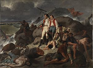 Archivo:Episodio de la batalla de Trafalgar 1862 Francisco Sans y Cabot