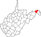 Map of West Virginia highlighting Morgan County.svg