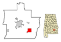 Pike County Alabama Incorporated and Unincorporated areas Brundidge Highlighted