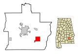 Pike County Alabama Incorporated and Unincorporated areas Brundidge Highlighted.svg